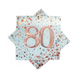 Rose Gold 80th Napkins | 80th Birthday Party Supplies