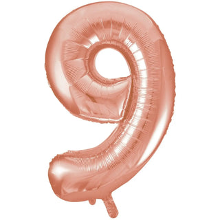 Meteor | Giant Rose Gold Number Foil Balloon - 9