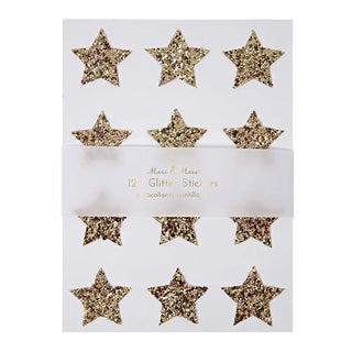 Meri Meri | Gold Glitter Star Stickers | Gold Party Supplies