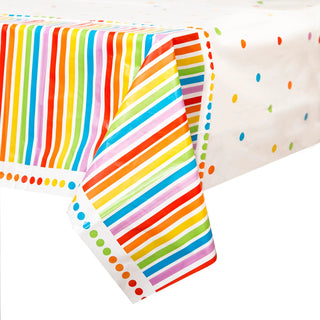 Rainbow Striped Tablecover | Rainbow Party Supplies