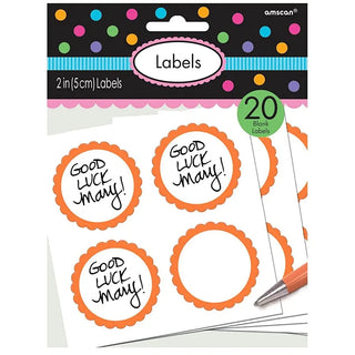 Orange Labels | Orange Party Supplies