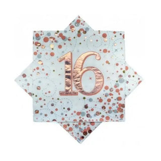 Sparkling Fizz Rose Gold 16th Napkins - Lunch 16 Pkt