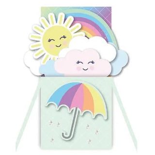 Pastel Rainbow Umbrella Card - Paper Pop up Card 