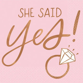 She Said Yes Napkins |  Engagement Party Supplies | Bridal Shower Supplies