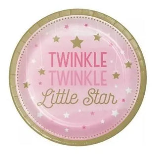 Twinkle Twinkle Little Star Plates | Girls 1st Birthday Supplies