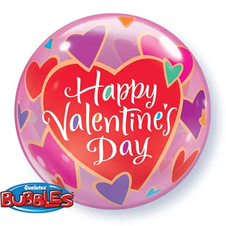 Qualatex | happy valentines day bubble balloon | valentines party supplies NZ