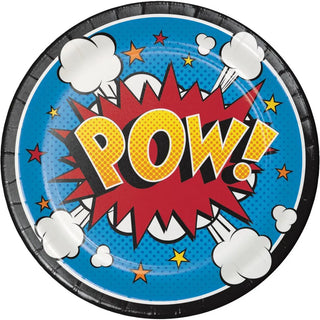 Superhero Slogans Plates | Superhero Party Supplies