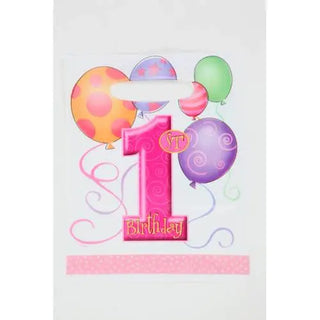 Pink 1st Birthday Loot Bags | Girls 1st Birthday Party Theme & Supplies | Unique
