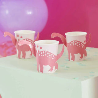 Ginger Ray | Pink Dinosaur Cups | Pink Dinosaur Party Supplies NZ