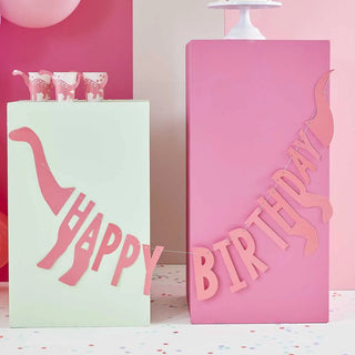 Ginger Ray | Pink Dinosaur Birthday Banner | Pink Dinosaur Party Supplies NZ
