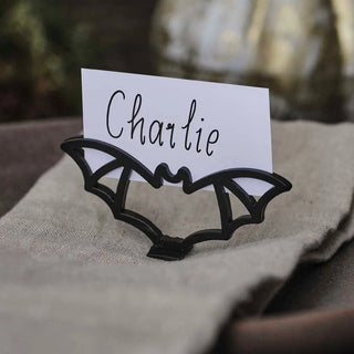 Ginger Ray | Metal Black Bat Place Card Holders | Halloween Party Supplies NZ