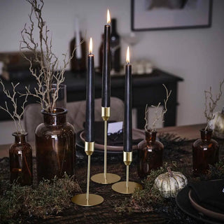 Ginger Ray | Gold Metal Dinner Candle Stick Holders | Halloween Party Supplies NZ