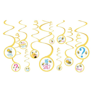 What Will It Bee Swirl Decorations | Gender Reveal Party Supplies