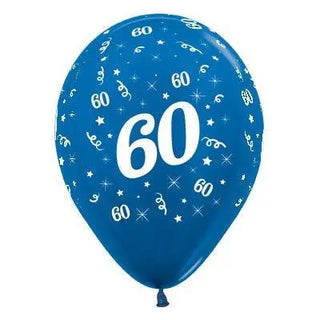 Sempertex | 6 Pack Age 60 Balloons - Metallic Blue