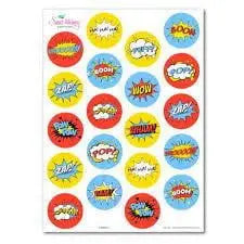 Edible Superhero Stickers | Superhero Party Theme and Supplies