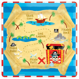 Pirate Treasure Map Plates | Pirate Party Supplies