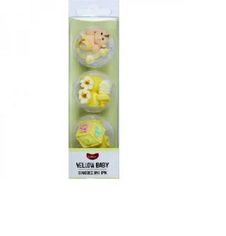 Edible Baby Yellow Icing Dec Ons - 6 Pack