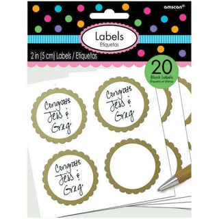 Gold Scalloped Labels | Gold Party Supplies