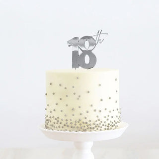 18th Silver Cake Topper | 18th Birthday Party Theme & Supplies | 