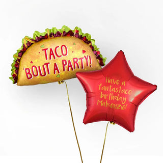 Taco Personalised Foil Duo by Pop Balloons