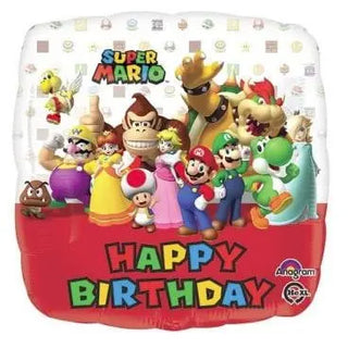 Super Mario Brothers Happy Birthday Foil Balloon | Mario Brothers Party Theme & Supplies