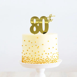 80th Gold Cake Topper | 80th Birthday Party Theme & Supplies |