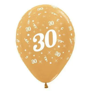 Sempertex | 6 Pack Age 30 Balloons - Metallic Gold