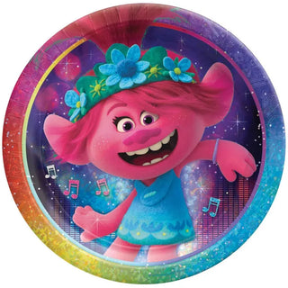 Trolls World Tour Plates - Dinner | Trolls Party Theme & Supplies | Amscan