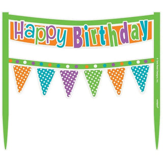 Unique | citrus dot happy birthday cake banner | birthday party supplies