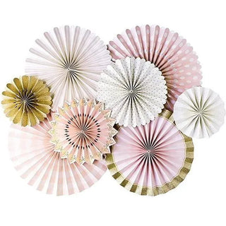 My Mind's Eye | Pink & Gold Party Fans Decorating Kit