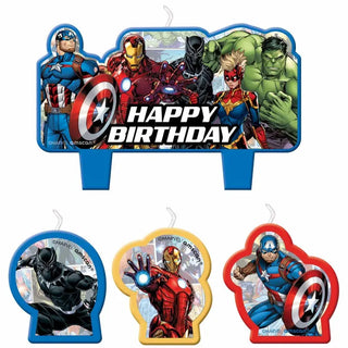 Marvel Avengers Powers Unite Blue/Red/Yellow Birthday Candle set