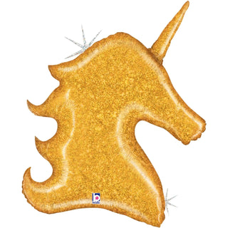 Gold Glitter Unicorn Balloon | Unicorn Party Supplies