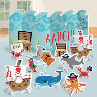 Ahoy Birthday Pirate Sea Creatures Table Decorating Kit