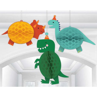 Dino-Mite Party Dinosaur Honeycomb Decorations Hanging Decorations