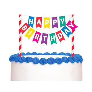 Happy Birthday Bunting Cake Topper | Rainbow Party Supplies