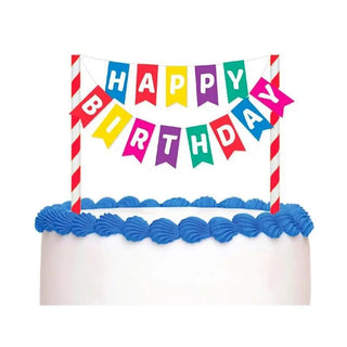 Happy Birthday Bunting Cake Topper | Rainbow Party Supplies