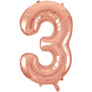 Meteor | Giant Rose Gold Number Foil Balloon - 3