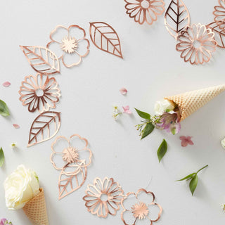 Ginger Ray Ditsy Floral Rose Gold Banner
