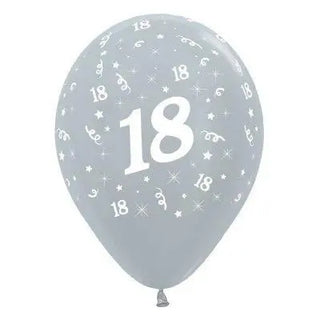 Sempertex | 6 Pack Age 18 Balloons - Satin Pearl Silver
