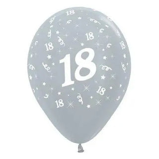 Sempertex | 6 Pack Age 18 Balloons - Satin Pearl Silver