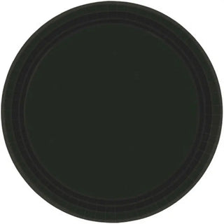20 Pack Jet Black Plates - Dinner | Black Party Theme & Supplies | Amscan 