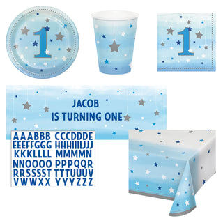 One Little Star Blue Party Essentials - 34 Pieces - SAVE 10%