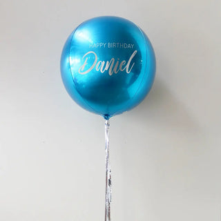 Blue Happy Birthday Personalised Orbz Balloon
