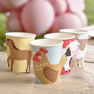 Ginger Ray | Farm Animals Party Cups | Farm Party Supplies NZ