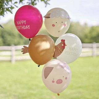 Ginger Ray | Farm Animals Birthday Balloons | Farm Party Supplies NZ