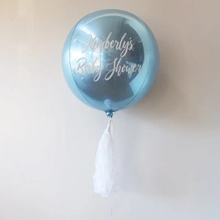 Metallic Blue Personalised Orbz Balloon
