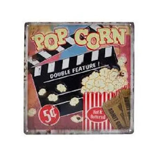 Popcorn Tin Plaque | Hollywood Party Theme & Supplies 
