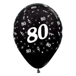 Sempertex | 6 Pack Age 80 Balloons - Metallic Black