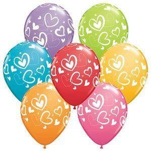 Valentines Balloons | Heart Balloons | Anniversary Balloons | 7 Pack of Latex Balloons 