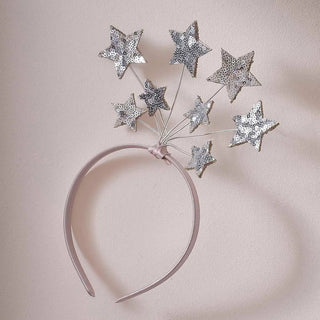 Ginger Ray | Pink & Silver Sequin Star Headband | Fairy Party Supplies NZ